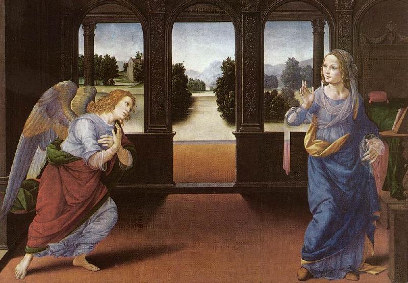 LORENZO DI CREDI Annunciation (detail) sg